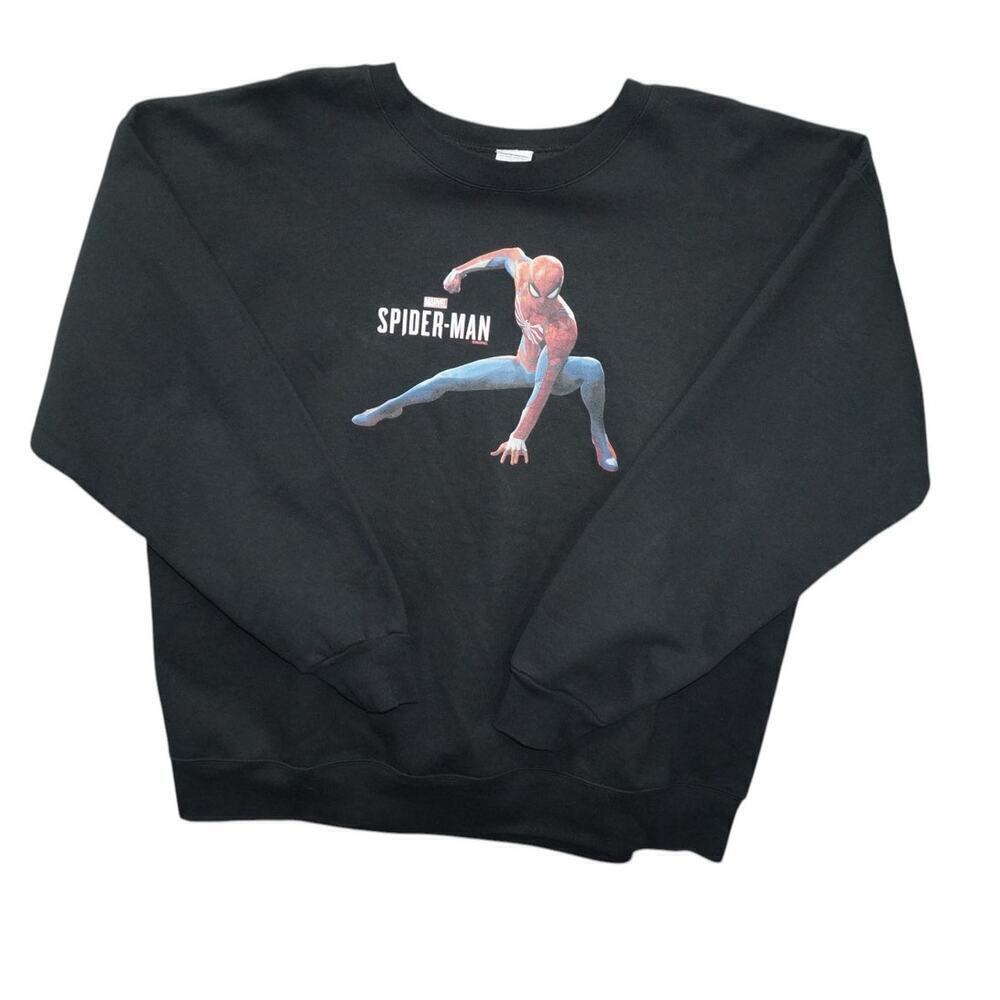 Marvel Spider-Man Black Graphic Crewneck Sweatshirt XL Oversized StreetweaR